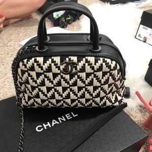 Black and white Chanel crossbody